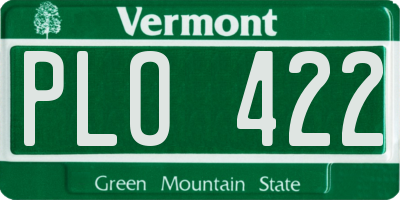 VT license plate PLO422