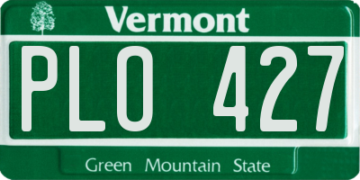 VT license plate PLO427