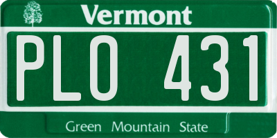 VT license plate PLO431