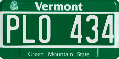 VT license plate PLO434