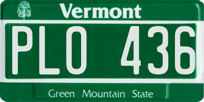 VT license plate PLO436
