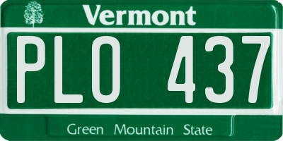 VT license plate PLO437