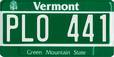 VT license plate PLO441