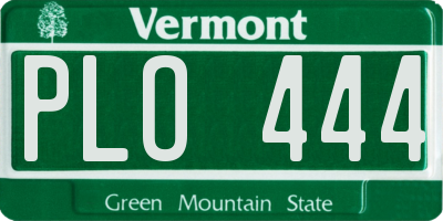 VT license plate PLO444