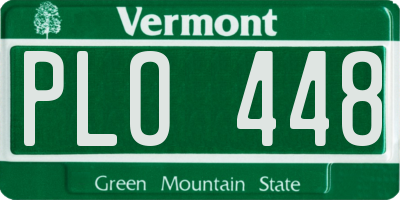 VT license plate PLO448