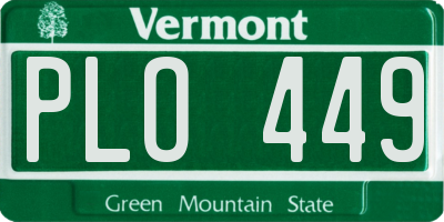 VT license plate PLO449