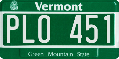 VT license plate PLO451