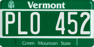 VT license plate PLO452