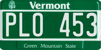 VT license plate PLO453