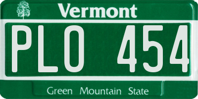 VT license plate PLO454