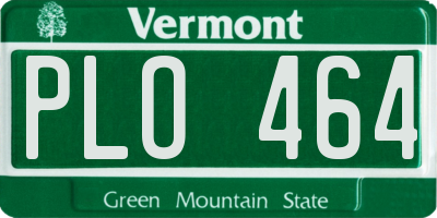 VT license plate PLO464