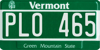 VT license plate PLO465