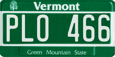 VT license plate PLO466