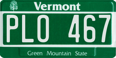 VT license plate PLO467