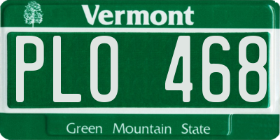 VT license plate PLO468