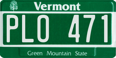 VT license plate PLO471
