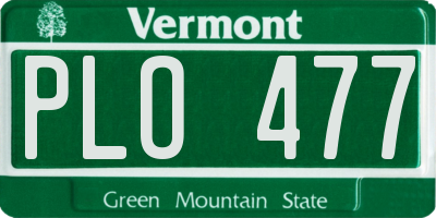 VT license plate PLO477