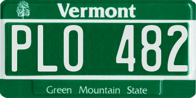 VT license plate PLO482