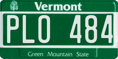 VT license plate PLO484