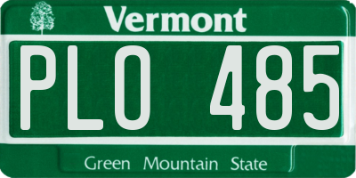 VT license plate PLO485