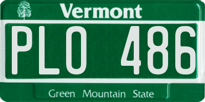 VT license plate PLO486
