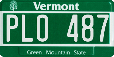 VT license plate PLO487