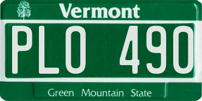 VT license plate PLO490