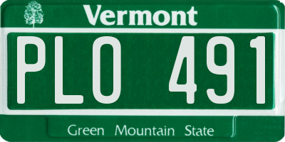 VT license plate PLO491