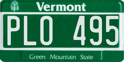 VT license plate PLO495