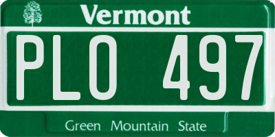 VT license plate PLO497