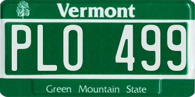 VT license plate PLO499