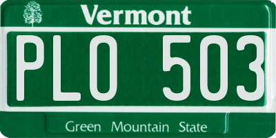 VT license plate PLO503