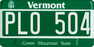 VT license plate PLO504