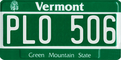 VT license plate PLO506