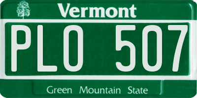 VT license plate PLO507