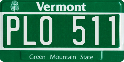 VT license plate PLO511