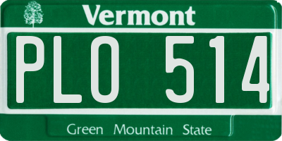 VT license plate PLO514