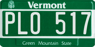 VT license plate PLO517