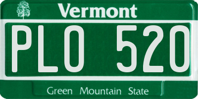 VT license plate PLO520
