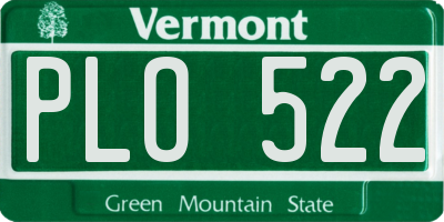 VT license plate PLO522
