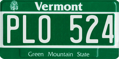 VT license plate PLO524