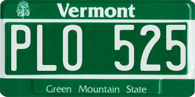 VT license plate PLO525