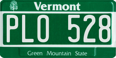 VT license plate PLO528