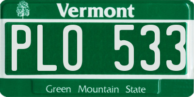VT license plate PLO533