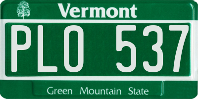 VT license plate PLO537