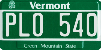 VT license plate PLO540