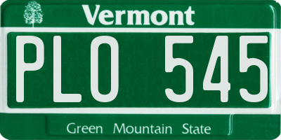 VT license plate PLO545