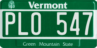 VT license plate PLO547