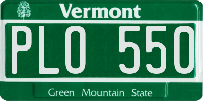 VT license plate PLO550