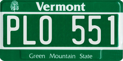 VT license plate PLO551